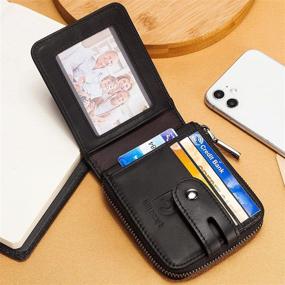 img 1 attached to 📲 Premium Genuine Leather Bifold Wallet with Secure Zipper Closure