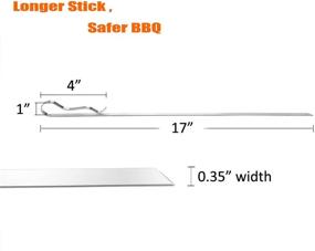 img 1 attached to 🔥 BearMoo Barbecue Skewer, 17-Inch Stainless Steel Shish Kabob Skewers – 0.35-Inch Width Flat BBQ Metal Skewers for Grilling (Set of 6 Skewers + 2 Grill Racks + 1 Handy Storage)