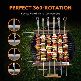 img 2 attached to 🔥 BearMoo Barbecue Skewer, 17-Inch Stainless Steel Shish Kabob Skewers – 0.35-Inch Width Flat BBQ Metal Skewers for Grilling (Set of 6 Skewers + 2 Grill Racks + 1 Handy Storage)