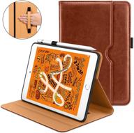 📱 dtto ipad mini 5th gen 2019 case: noble series leather folio cover (brown) logo