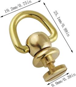 img 3 attached to E-outstanding Brass Ball Stud with D Ring: 4PCS Rivets for DIY Leather Crafts - 12x28mm