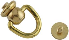 img 2 attached to E-outstanding Brass Ball Stud with D Ring: 4PCS Rivets for DIY Leather Crafts - 12x28mm