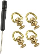 e-outstanding brass ball stud with d ring: 4pcs rivets for diy leather crafts - 12x28mm logo