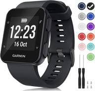 🌈 veezoom band: stylish & durable replacement wristband for garmin forerunner 35 smart watch - available in multiple colors with metal buckle logo
