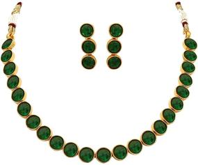 img 4 attached to Aheli Necklace Traditional Bollywood Earrings Women's Jewelry