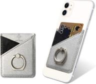 📱 takyu phone pocket: secure rfid blocking card holder & case for back of phone with ring (silver) logo