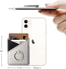 img 2 attached to 📱 Takyu Phone Pocket: Secure RFID Blocking Card Holder & Case for Back of Phone with Ring (Silver)