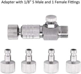 img 2 attached to 💨 Соединитель быстрого отсоединения для аэрографа: регулируемый клапан управления с адаптером для соединения с несколькими шлангами