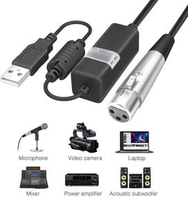 img 1 attached to 🎙️ 10-футовый USB-кабель для микрофона с преобразователем - ANDTOBO USB в XLR Женский микрофонный кабель