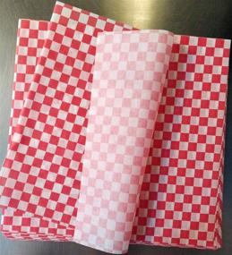 img 1 attached to Distinct Possibilities Food Wrap and Basket Liner Paper: Red Checkered, 12 x 12 Inch - 100 Count