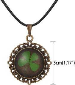 img 1 attached to 🍀 Vintage FM42 Real Irish Lucky Four Leaf Clover Pendant Necklace - Stylish FN4082