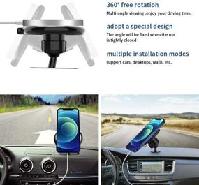 img 2 attached to 📱 [Пакет из 2 штук] Держатель телефона TOLUOHU Dashboard 360° для зарядки MagSafe - держатель телефона для iPhone 12 серии для использования в офисе/дома на столе.
