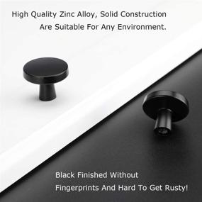 img 1 attached to 🚽 25-Pack Bathroom Cabinet Knobs in Black: homdiy MOLS5310BK Mushroom Drawer Knobs – Round Black Knobs for Kitchen Cabinets and Drawers