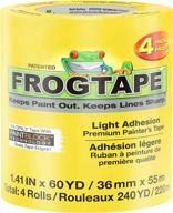 🐸 frogtape 240662 delicate surface painter's tape - 1.41" x 60 yards - yellow: ideal for gentle surfaces! logo