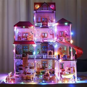 img 3 attached to 🏠 Transform Your Playtime with CUTE STONE Dollhouse Colorful Dreamhouse Dolls & Accessories: Explore Endless Fun in Vibrant Dollhouses
