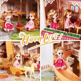 img 2 attached to 🏠 Transform Your Playtime with CUTE STONE Dollhouse Colorful Dreamhouse Dolls & Accessories: Explore Endless Fun in Vibrant Dollhouses