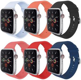 img 4 attached to MITERV Совместимость с браслетом для Apple Watch 38 мм 40 мм, мягкая силиконовая замена для Apple Watch SE, серия 6, аксессуары и запасные части