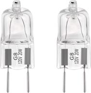 2-pack g8 base halogen light bulb for over-the-range microwave oven wb25x10019 replacement - compatible with ge, samsung, kenmore elite, maytag microwaves logo