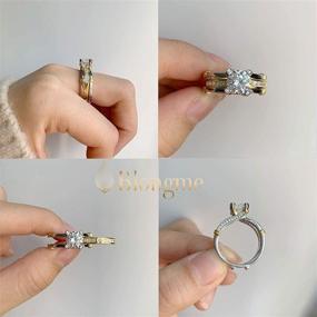 img 1 attached to 💍 Набор обручальных колец Blongme для свадьбы и помолвки для женщин - серебряное кольцо с кубическим цирконием юбилейное обручальное - размер 4,5-13