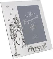 🌳 stunning oaktree gifts mirror photo frame; elegant 4x6 diamante flute and heart decor; perfect for engaged couples логотип