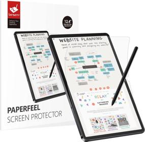 img 4 attached to 📝 BERSEM [2 PACK] Paperfeel Screen Protector for Samsung Galaxy Tab S8 Plus/Tab S7 FE 2021: Anti Glare, Easy Install, Write and Draw Like Paper