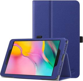 img 4 attached to Fintie Folio Case for Samsung Galaxy Tab A 8.0 2019 Without S Pen Model (SM-T290 Wi-Fi, SM-T295 LTE) – Corner Protection, Sleek Vegan Leather Stand Cover in Navy