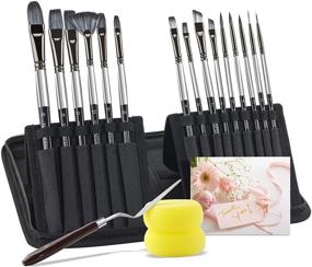 img 4 attached to 🎨 YUNYINFENG Artist Paint Brush Set - 15 Different Brush Sizes for Acrylic, Oil, and Gouache Painting - Perfect Brush Set for Kids, Artists, and Adults