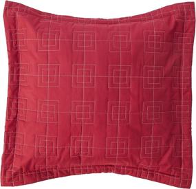 img 2 attached to 🛏️ Chic Home Cosmo Queen Red Comforter Set: Elegant Hotel Collection with 8 Pieces, Embroidered Design & Pillow Shams