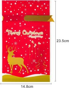 img 2 attached to 50 PCS Christmas Candy Bag - Festive Treat Bags for Birthday 🎅 Party, Snack Wrapping, Wedding Gift, & Party Favor - Merry X-mas Drawstring Gift Bags