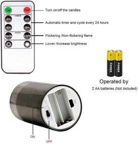 img 3 attached to Eldnacele Glass Candles Flameless Flickering Candles - Remote Control & Timer, Set of 3 Black Glass Candles - 3D Wick LED - Battery Operated Pillar Candles - Warm Light - D3” x H4” 5” 6”