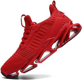 img 4 attached to Walking Sneakers Breathable Jogging Non Slip Men's Shoes in Athletic