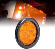 🚚 high-quality 4" round amber led trailer tail lights - dot certified with grommet & plug - ip67 waterproof - ideal for rv trucks logo