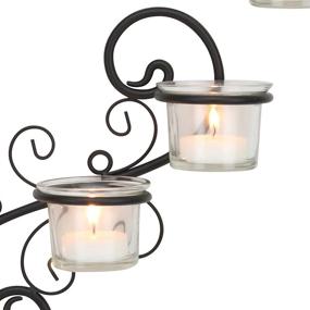 img 2 attached to 🕯️ Black Tea Light Candle Holder Wall Sconce Set, 6-tealight by Stonebriar Decor