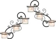 🕯️ black tea light candle holder wall sconce set, 6-tealight by stonebriar decor логотип