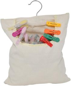 img 1 attached to 🧺 Canvas Clothpin Bag for Home-X: Convenient Laundry Clothes Pin Holder with Hanging Hook