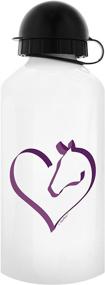 img 3 attached to Horse Lovers Gifts: Horse Heart Equestrian Water Bottle – Aluminum Water Bottle with Cap & Sport Top, White