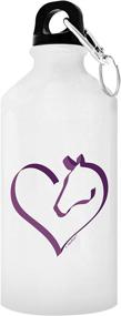 img 1 attached to Horse Lovers Gifts: Horse Heart Equestrian Water Bottle – Aluminum Water Bottle with Cap & Sport Top, White