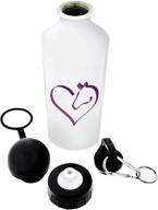 horse lovers gifts: horse heart equestrian water bottle – aluminum water bottle with cap & sport top, white logo