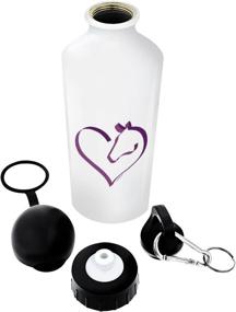 img 4 attached to Horse Lovers Gifts: Horse Heart Equestrian Water Bottle – Aluminum Water Bottle with Cap & Sport Top, White