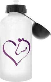 img 2 attached to Horse Lovers Gifts: Horse Heart Equestrian Water Bottle – Aluminum Water Bottle with Cap & Sport Top, White