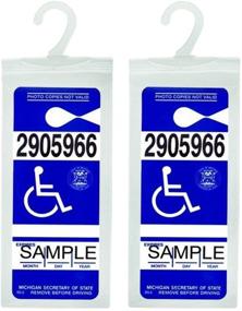 img 4 attached to 🚦 Transparent Handicap Placard Holder Set - Ultimate Protection for Disabled Parking Permit - Tbuymax's Large Hanger - Pack of 2