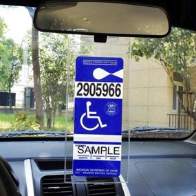 img 2 attached to 🚦 Transparent Handicap Placard Holder Set - Ultimate Protection for Disabled Parking Permit - Tbuymax's Large Hanger - Pack of 2