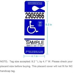 img 3 attached to 🚦 Transparent Handicap Placard Holder Set - Ultimate Protection for Disabled Parking Permit - Tbuymax's Large Hanger - Pack of 2