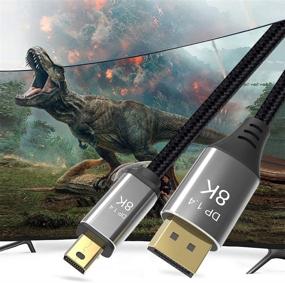 img 3 attached to 🔌 CABLEDECONN Mini DP to DisplayPort 8K Cable - 8K(7680x4320)@60Hz & 4K@144Hz, DisplayPort 1.4, Bi-Directional Transmission - 1M Length