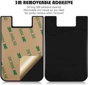 img 2 attached to Colorful Silicone Stick-on Cellphone Card Holder Back Wallet, JINYEXUAN - 8 pcs, with 3M Adhesive for Credit Cards and ID Cards (Black/Grey)