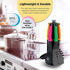 img 1 attached to Eggssentials Silicone Kitchen Utensil Set - 8 Pieces | Durable, Food Grade Safe | Ergonomic, Child Friendly Design | All-In-One Kitchen Essentials with Spoon Rest