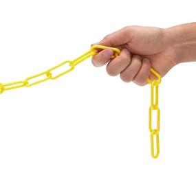 img 1 attached to 🚧 200-Foot Yellow Plastic Safety Barrier Chain for Construction Sites and Garages - Steelman