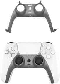 img 4 attached to 🎮 Gray PS5 Controller Decoration Strip - EJGAME DIY Replacement Shell Color Accessories for PS5 Controller Panel