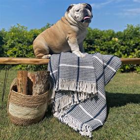 img 1 attached to 🛏️ Sunday Afternoon Home: Premium Turkish Cotton Waffle Blanket - Queen Size, Breathable, Soft, and Cozy with Fringes - 70x86 In - Bed, Couch, Picnic Blanket - Two-Tone Navy Blue - Made in Turkey