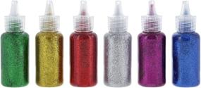 img 3 attached to 🖌️ Emraw Sparkling 20ml Glitter Glue Set - Vibrant Classic Gold, Silver, Red, Green, Blue & Purple Colors - Ideal for Gluing, Drawing, Writing, Outlining (6-Pack)